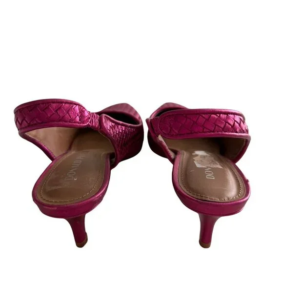 NEW Donald Pliner Olympia Sling Back Kitten Heel Pumps in Fuchsia Sz. 6 - Picture 7 of 11
